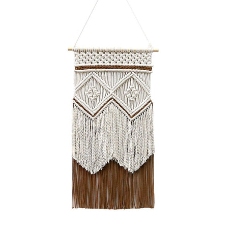 Hanging Tapestry Hand Woven Tapestries Boho Wall Art Decor Home Wall Decor Wall , Brown（40*70cm）