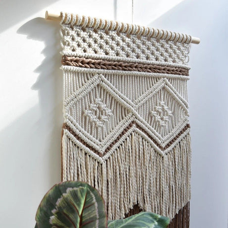 Hanging Tapestry Hand Woven Tapestries Boho Wall Art Decor Home Wall Decor Wall , Brown（40*70cm）