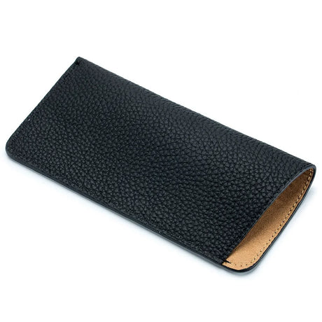 2pcs Women's Eyeglass Case Leather Soft Holder Pocket Cases Slim Travel Pouch for Sunglasses Eyeglasses Readers（black）