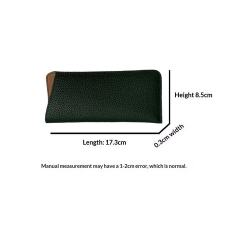2pcs Women's Eyeglass Case Leather Soft Holder Pocket Cases Slim Travel Pouch for Sunglasses Eyeglasses Readers（black）