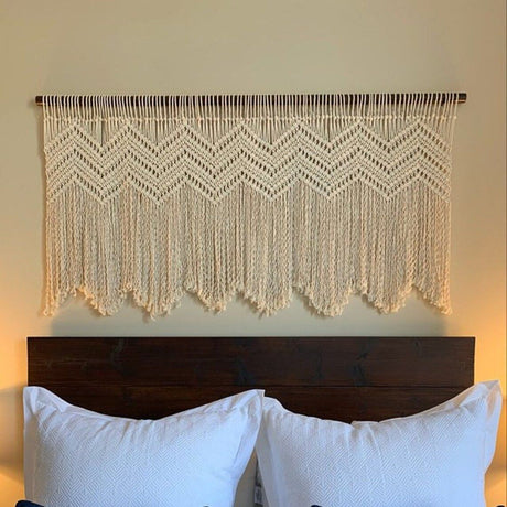 Kitchen Curtains 120*55cm Farmhouse Boho Curtains with Tassels for Bedroom, Livingroom, Bathroom Windows（Without wooden sticks）