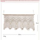 Kitchen Curtains 120*55cm Farmhouse Boho Curtains with Tassels for Bedroom, Livingroom, Bathroom Windows（Without wooden sticks）