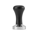 Solid wood powder press 304 stainless steel coffee powder hammer solid wood handle 53mm coffee machine solid powder hammer（Black beech wood - electroplated iron base）