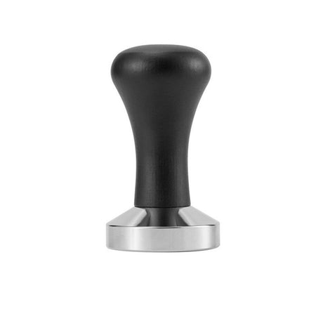 Solid wood powder press 304 stainless steel coffee powder hammer solid wood handle 53mm coffee machine solid powder hammer（Black beech wood - electroplated iron base）
