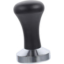 Solid wood powder press 304 stainless steel coffee powder hammer solid wood handle 53mm coffee machine solid powder hammer（Black beech wood - electroplated iron base）