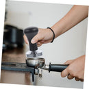 Solid wood powder press 304 stainless steel coffee powder hammer solid wood handle 53mm coffee machine solid powder hammer（Black beech wood - electroplated iron base）