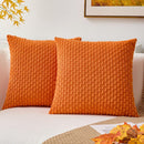 Throw Pillow Covers 18*18Set of 2 Fall Pillow Covers, Decorative Throw Pillows for Couch, Bed, and Home Decor（tangerine orange）