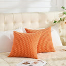 Throw Pillow Covers 18*18Set of 2 Fall Pillow Covers, Decorative Throw Pillows for Couch, Bed, and Home Decor（tangerine orange）