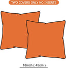 Throw Pillow Covers 18*18Set of 2 Fall Pillow Covers, Decorative Throw Pillows for Couch, Bed, and Home Decor（tangerine orange）