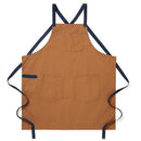 Professional Chef Apron with Pockets - Kitchen Apron for Men - Grilling Apron - Chef Aprons for Men - Apron for Women -  Cotton Canvas Fabric（light brown）