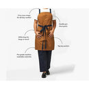 Professional Chef Apron with Pockets - Kitchen Apron for Men - Grilling Apron - Chef Aprons for Men - Apron for Women -  Cotton Canvas Fabric（light brown）