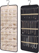 Hanging Jewelry Organizer- Dual-Sided Hanging Jewelry Organizers and Storage for Necklaces, Earrings Holder on Closet, Wall, Door, Christmas Gifts for Women,Black  L