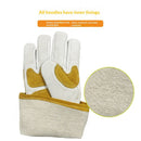 Sheepskin labor protection argon arc welding gloves, heat-insulating and heat-resistant welding gloves, high temperature resistant welding gloves, gloves used on construction sites（White+Yellow M）