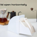 Coffee Filter Paper Holder with Dustproof Cover Coffee Filter Storage Container Filter Paper Box (Large for v02 filter paper)white