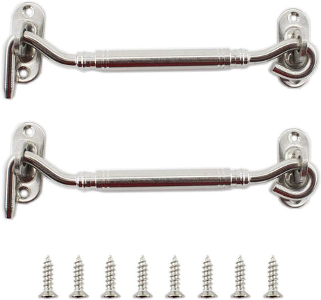 4-inch window windproof artifact, solid door bolt, latch, door buckle, stainless steel sliding door and window windproof hook fastener 2pcs