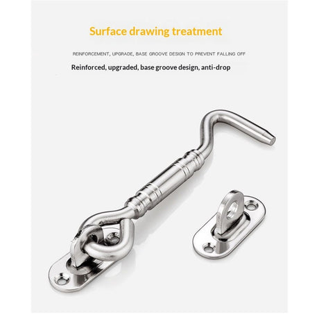 4-inch window windproof artifact, solid door bolt, latch, door buckle, stainless steel sliding door and window windproof hook fastener 2pcs