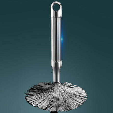 304 stainless steel pot brush, household long handle cleaning and stain removal brush, nano steel wire brush, kitchen pot washing brush