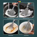 304 stainless steel pot brush, household long handle cleaning and stain removal brush, nano steel wire brush, kitchen pot washing brush
