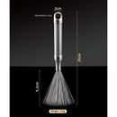 304 stainless steel pot brush, household long handle cleaning and stain removal brush, nano steel wire brush, kitchen pot washing brush