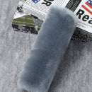 Soft and comfortable wool car seat belt cover, 2-piece fluffy seat belt cushion, wool leather shoulder strap for adults, children, men and women (gray)