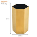 Pen Holder, Gold Pen Holder Sixsided Vase Hexagonal Nordic Stainless Steel Metal Golden Container Stainless Alloy Ornaments Make Up Organizer Gold Pencil Holders
