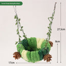 Bird's Nest hammock toy, suitable for small and medium-sized pet parrots, long tailed parrots, cockatoos, cockatoos, Amazon lovebirds, boogie, finch, canary, hamster, sand rat (green swing nest)