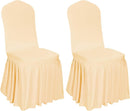2pcs Chair Covers Stretch Skirt, Durable Washable Universal Chair Slipcover, Super Fit  Chair Seat Protector Cover for Hotel, Ceremony, Home(Champagne)