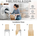 2pcs Chair Covers Stretch Skirt, Durable Washable Universal Chair Slipcover, Super Fit  Chair Seat Protector Cover for Hotel, Ceremony, Home(Champagne)