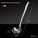 Oil Separating Stainless Steel Soup Ladle/Grease Trap Long Spoon/Fat Separator Serving Spoon/Healthy Lifestyle/Kitchen Accessory