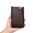 Leather Cell Phone Holster, Cell Phone Pouch Holder Men, Universal Leather Phone Sleeve Leather Wallet Holster Phone Bag  brown, medium size