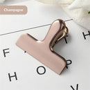 2pcs Food Sealing Clips Snack Bag Sealer for Chips Bread and Grains Fresh-Keeping Stainless Steel Large Bull Clips Clamps for Drawing Board, Home Kitchen Office (Champagne)