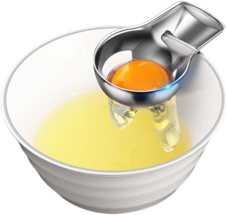 2pcs Egg Yolk Separator，Egg Separator for Raw Eggs,Food Grade Stainless Steel Egg Yolk White Separator, Kitchen Baking Gadgets