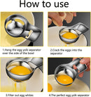 2pcs Egg Yolk Separator，Egg Separator for Raw Eggs,Food Grade Stainless Steel Egg Yolk White Separator, Kitchen Baking Gadgets
