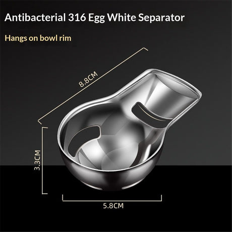 2pcs Egg Yolk Separator，Egg Separator for Raw Eggs,Food Grade Stainless Steel Egg Yolk White Separator, Kitchen Baking Gadgets