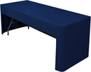 120*40*75cm Rectangle Fitted Open Back Tablecloth for Folding Table Washable Polyester Table Cover for Trade Show Wedding Party Picnic Outdoor Events dark blue