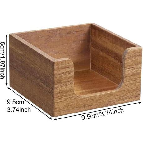 Acacia Wood Sticky Note Holder, Post It Note Dispenser for Office Desk Accessories, Self Stick Note Pad Holder, Memo Pad Holder Dispenser Organizer for School Office Desk Supplies