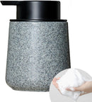 Liquid Soap Dispenser with Easy-to-Press Pump, 250ML  Refillable Hand Soap Dispenser with Extended Spout for Bathroom Kitchen Dish Lotion, Modern Stone Texture (Marble pattern - dark gray)