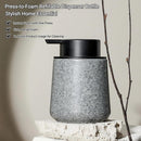 Liquid Soap Dispenser with Easy-to-Press Pump, 250ML  Refillable Hand Soap Dispenser with Extended Spout for Bathroom Kitchen Dish Lotion, Modern Stone Texture (Marble pattern - dark gray)