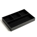 Desktop Glove Box, Nightstand or Dresser Organizer, Entry Table Organizer, Dresser Storage Box, Leather Drawer Storage Decorative Trays. (Black)