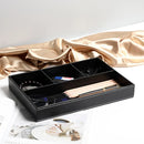Desktop Glove Box, Nightstand or Dresser Organizer, Entry Table Organizer, Dresser Storage Box, Leather Drawer Storage Decorative Trays. (Black)