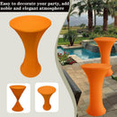 Cocktail fabric Round Tablecloth, 2 Pack Highboy Fitted Stretch Cocktail Table Covers High Top Table Cloth for Banquet Wedding Bar Party -Orange