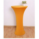 Cocktail fabric Round Tablecloth, 2 Pack Highboy Fitted Stretch Cocktail Table Covers High Top Table Cloth for Banquet Wedding Bar Party -Orange