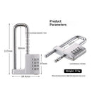 Gym Locker Lock Code Long Adjustable Shackle Lock for, School, Gym, Fences,Child Proof Sliding Code Locks Baby Safety U Shaped for Knob Handle Drawers Closet (Silver)