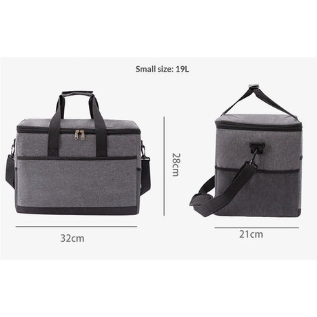 Collapsible  Cooler Bags Insulated, Front Zipper Pocket & Shoulder Strap, Portable Leakproof Soft Sided Coolers for Camping/Beach/Picnic/Travel - Grey small size