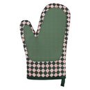 Green Checkered Oven Mitts Heat Resistant, Vintage Retro Checkerboard Cute Oven Mitts, Non-Slip Silicone Kitchen Oven Gloves 1 Pair