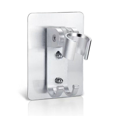 2pcs Strong Adhesive Shower Head Holder  Adjustable Shower Wand Holder,Handheld Shower Head Wall Mount Bracket with 2 Hanger Hooks,