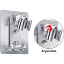 2pcs Strong Adhesive Shower Head Holder  Adjustable Shower Wand Holder,Handheld Shower Head Wall Mount Bracket with 2 Hanger Hooks,