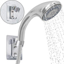 2pcs Strong Adhesive Shower Head Holder  Adjustable Shower Wand Holder,Handheld Shower Head Wall Mount Bracket with 2 Hanger Hooks,