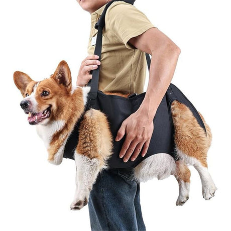 Lift Harness,Full Body Dog Sling Carrier with Handle,Total Body Support for Dogs,Pet Dog Leg Support Sling Adjustable Retractable Breathable Lift Harness (M)