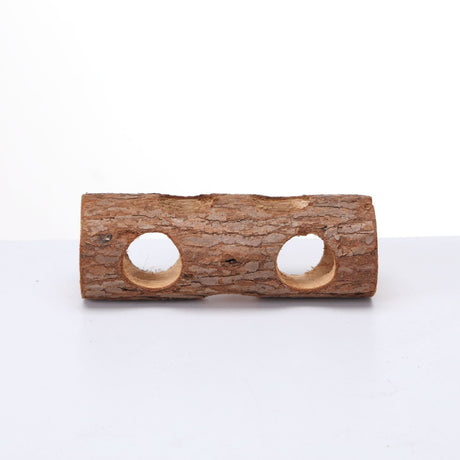 Natural Wood Tunnel Hamster Tunnel for Hamster Reptile Small Animals Cage Hollow Tree Trunk Hideout Toy (20cm long  aperture 3.8CM)